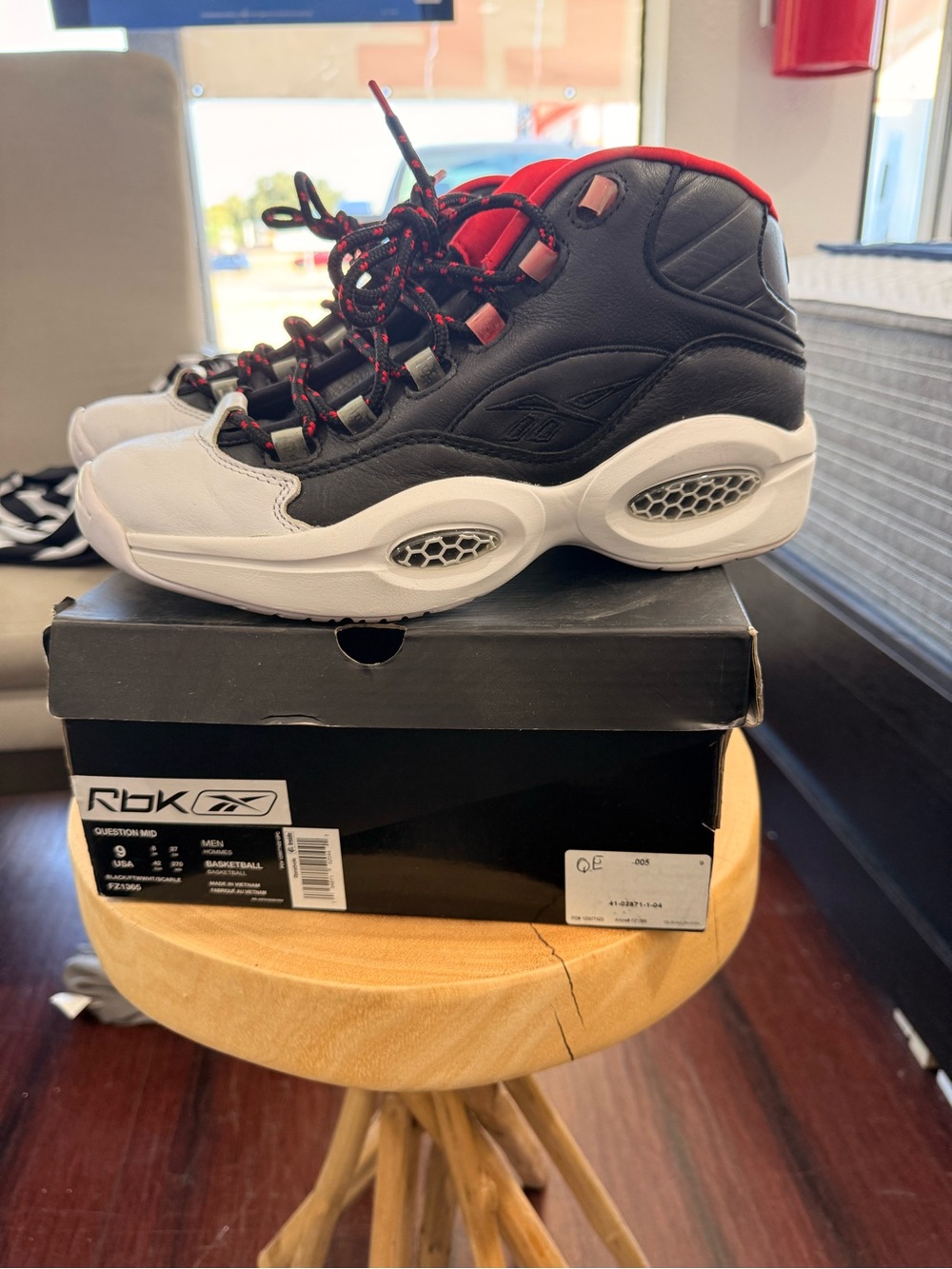 Reebok Men’s Black, White & Red Athletic Shoes